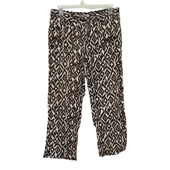 INC International Concepts Womens Linen Ankle Pant Size 12 Brown Vacay Resort - Picture 1 of 8